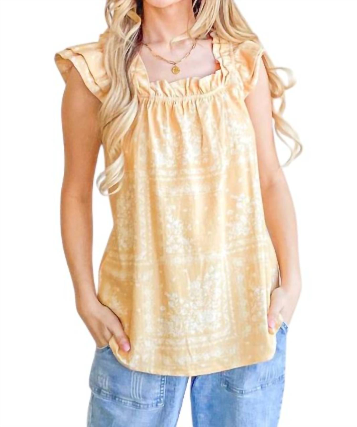 There She Goes Топ с рукавами-крылышками в горчичном цвете And The Why, цвет mustard
There She Goes Топ с рукавами-крылышками в горчичном цвете And The Why, цвет mustard