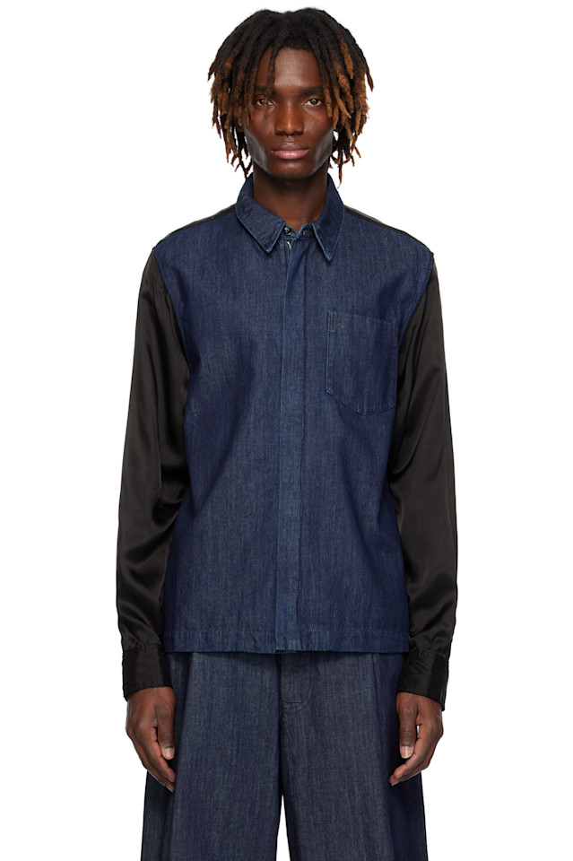 Джинсовая рубашка Zip Dries Van Noten, индиго
Джинсовая рубашка Zip Dries Van Noten, индиго