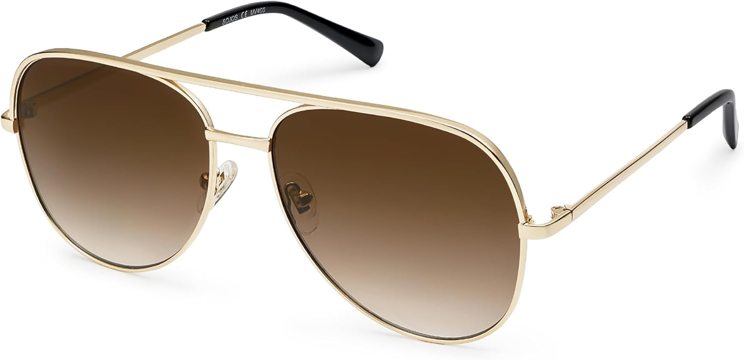 Солнцезащитные очки-авиаторы SOJOS большого размера для женщин и мужчин, классические модные очки-авиаторы с защитой от УФ-излучения UV400 SJ1220, Gold Frame/Gold Bar/Gradient Brown Lenses
Солнцезащитные очки-авиаторы SOJOS большого размера для женщин и мужчин, классические модные очки-авиаторы с защитой от УФ-излучения UV400 SJ1220, Gold Frame/Gold Bar/Gradient Brown Lenses