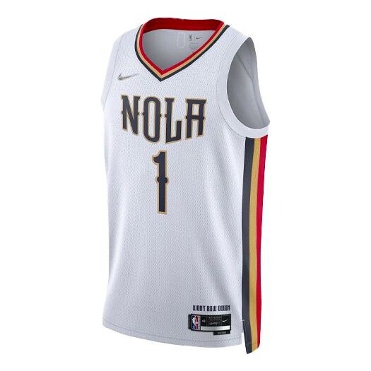 Майка Nike x NBA New Orleans Pelicans 21-22 Jerseys 'Zion Williamson 1', белый
Майка Nike x NBA New Orleans Pelicans 21-22 Jerseys 'Zion Williamson 1', белый
