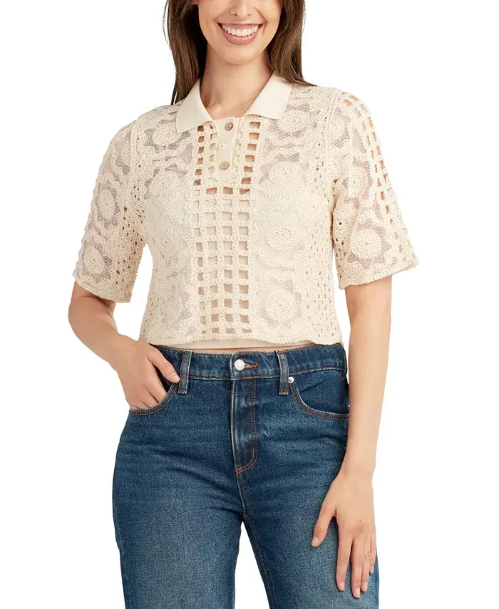 Детский хлопковый поло с кружевной вязкой BCX, коричневый/бежевый
Детский хлопковый поло с кружевной вязкой BCX, коричневый/бежевый