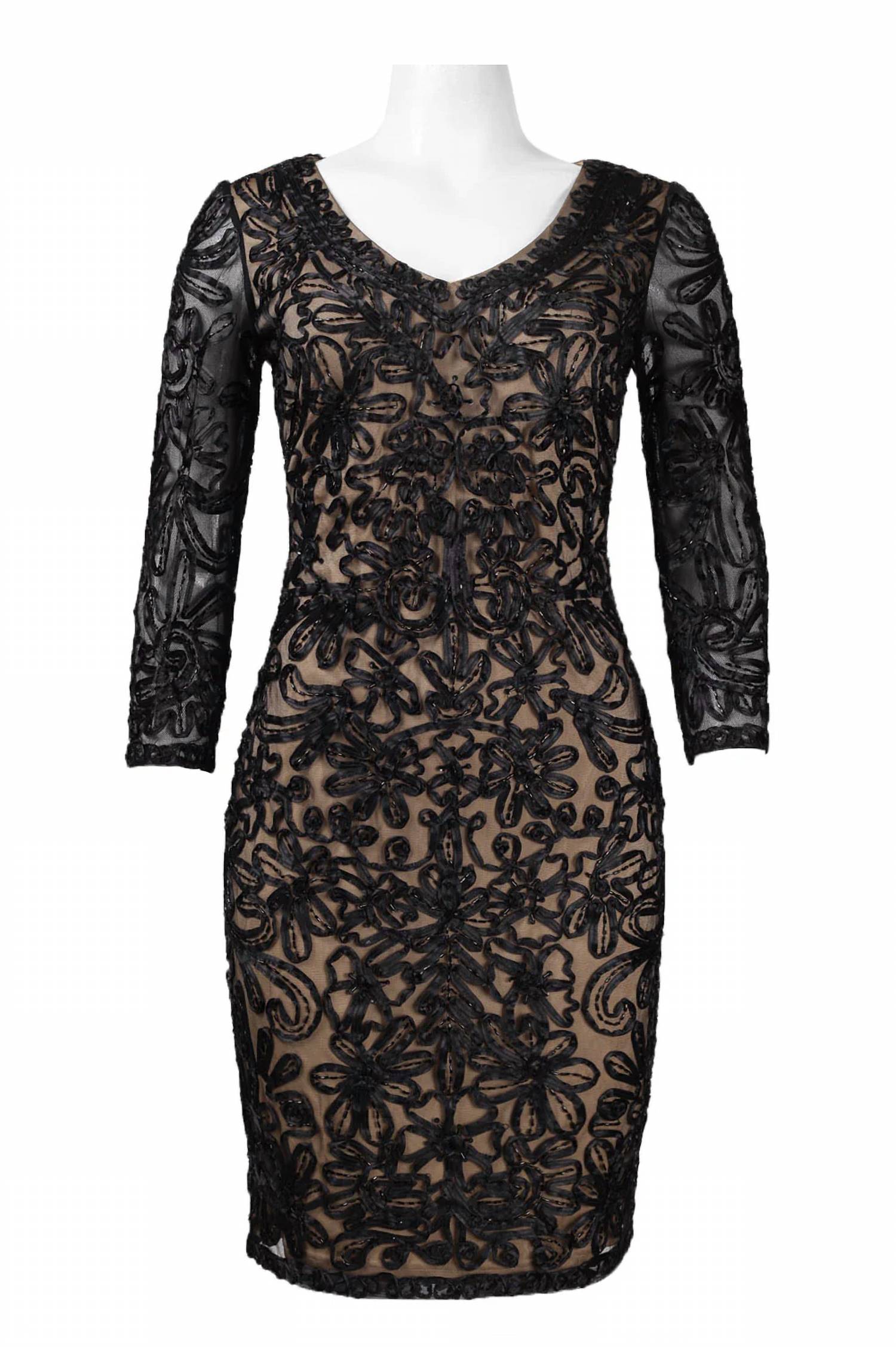 Короткое вечернее платье с сутажной вышивкой черного цвета Suewong
Короткое вечернее платье с сутажной вышивкой черного цвета Suewong