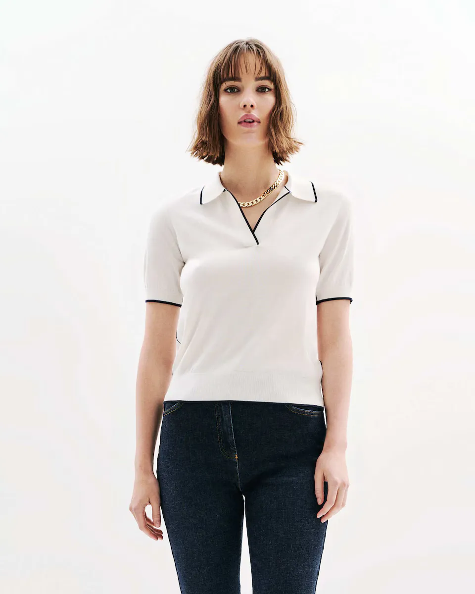 Женский свитер с короткими рукавами и контрастной отделкой Caroll, цвет Crudo
Женский свитер с короткими рукавами и контрастной отделкой Caroll, цвет Crudo