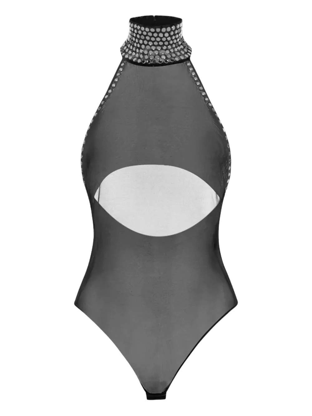 Боди с высоким воротом, украшенное кристаллами Oséree, черный
Боди с высоким воротом, украшенное кристаллами Oséree, черный