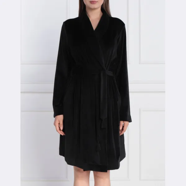 Ночной халат стандартного кроя Emporio Armani, черный
Ночной халат стандартного кроя Emporio Armani, черный