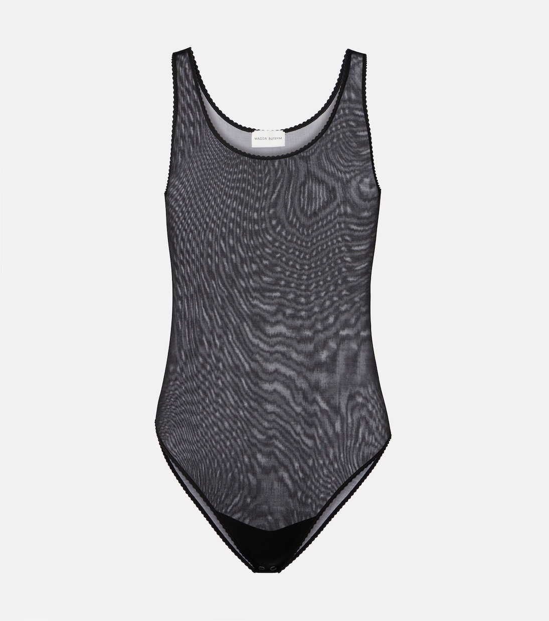 Полупрозрачный боди с фестончатым краем Magda Butrym, черный
Полупрозрачный боди с фестончатым краем Magda Butrym, черный