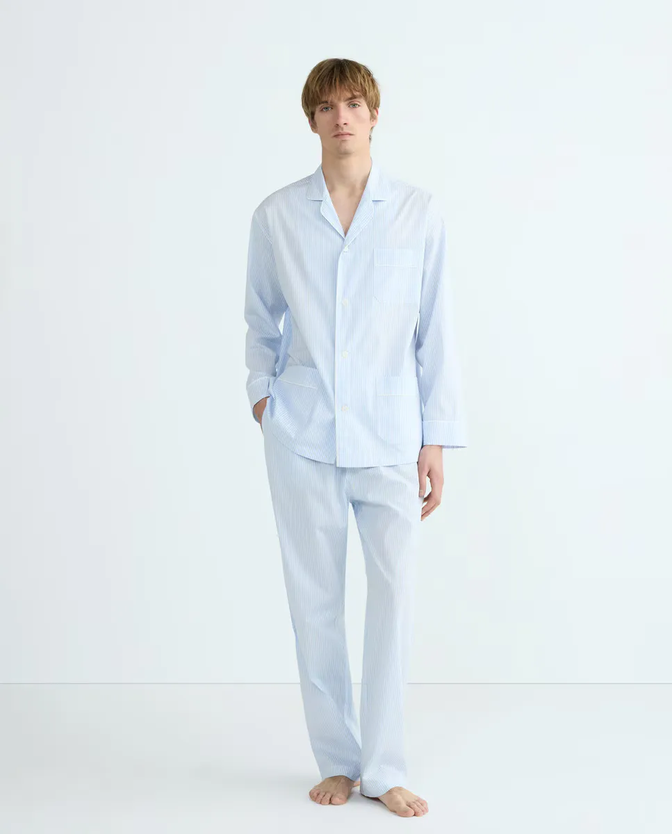 Мужская пижама из поплина в полоску Emidio Tucci, голубой
Мужская пижама из поплина в полоску Emidio Tucci, голубой
