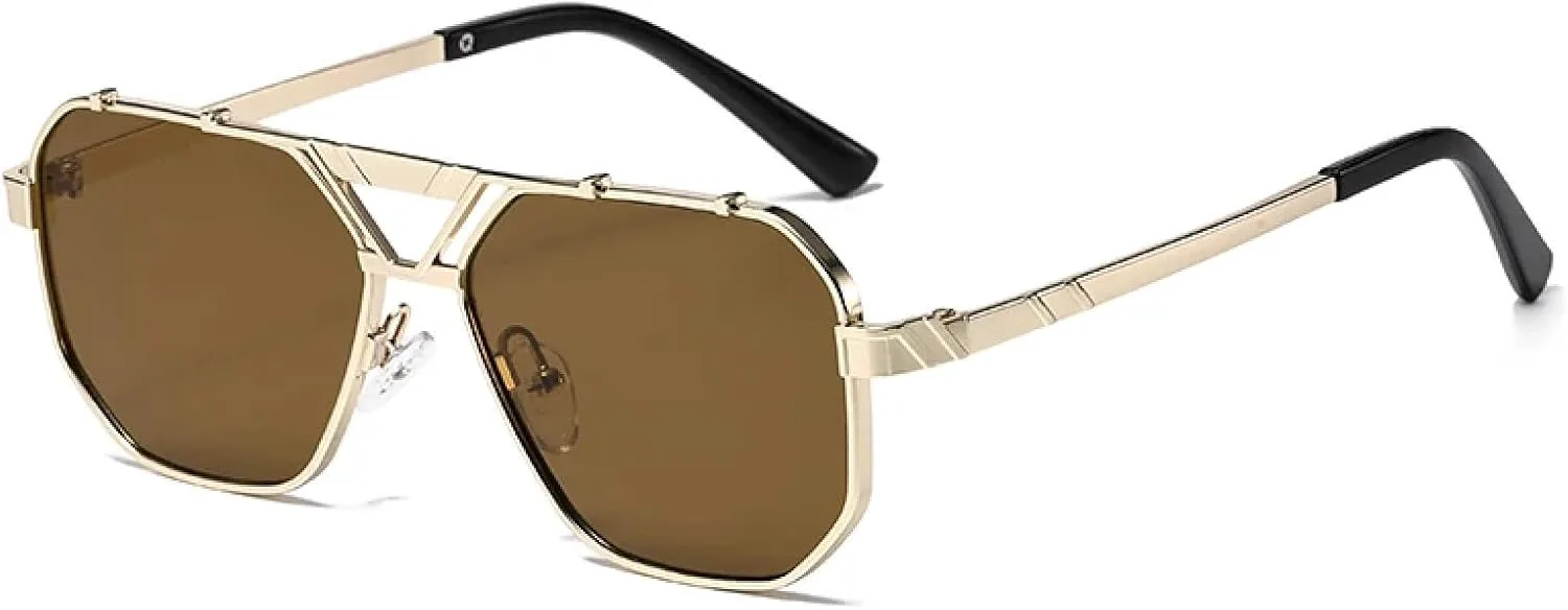 1/2 шт. Винтажные металлические солнцезащитные очки с двойной перемычкой для женщин и мужчин с УФ-защитой UV400 и градиентными линзами SZVVBKK, Golden Brown
1/2 шт. Винтажные металлические солнцезащитные очки с двойной перемычкой для женщин и мужчин с УФ-защитой UV400 и градиентными линзами SZVVBKK, Golden Brown