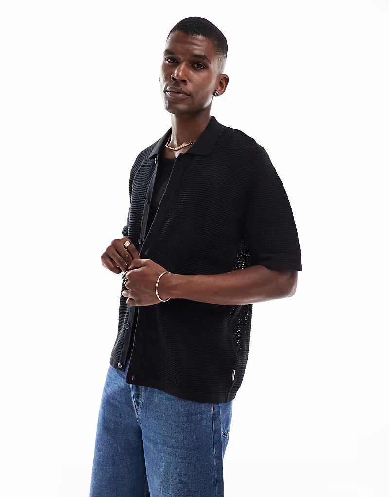 Рубашка крючком Jack & Jones черного цвета
Рубашка крючком Jack & Jones черного цвета