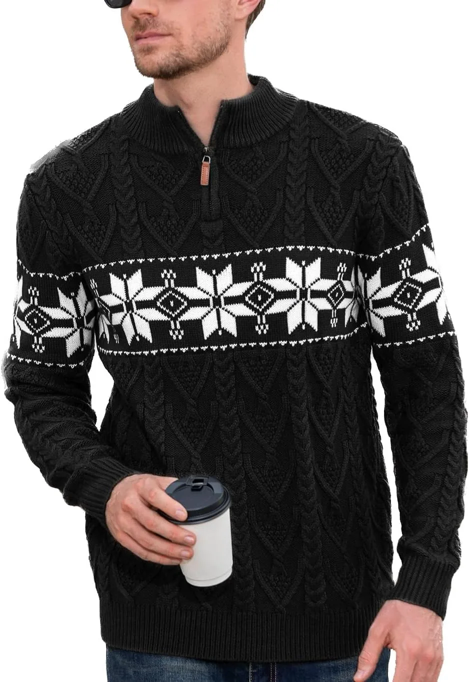 Мужской свитер Makkrom Ugly Christmas с молнией на четверть, длинным рукавом и воротником-стойкой
Мужской свитер Makkrom Ugly Christmas с молнией на четверть, длинным рукавом и воротником-стойкой