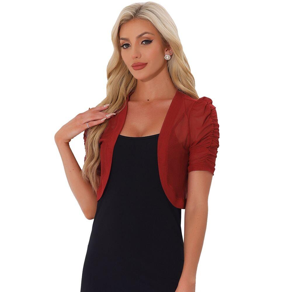 Повседневный сетчатый прозрачный кардиган с короткими рукавами для женщин, укороченный кардиган с открытой передней частью, болеро ALLEGRA K, красный
Повседневный сетчатый прозрачный кардиган с короткими рукавами для женщин, укороченный кардиган с открытой передней частью, болеро ALLEGRA K, красный