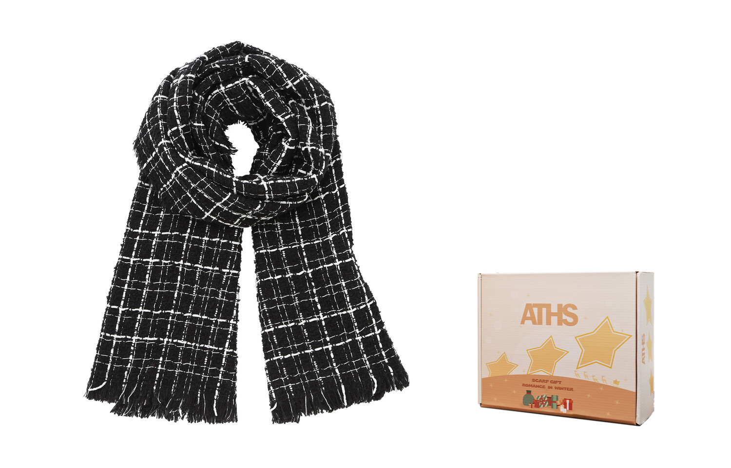 Вязаный шарф унисекс Astar Hades, Черный + Белый (Рождественская коробка)
Вязаный шарф унисекс Astar Hades, Черный + Белый (Рождественская коробка)