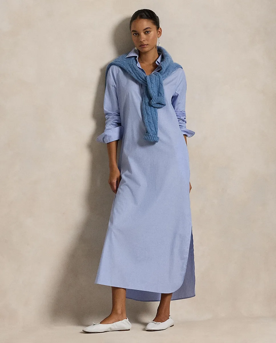 Платье-рубашка из хлопка с длинными рукавами Polo Ralph Lauren, голубой
Платье-рубашка из хлопка с длинными рукавами Polo Ralph Lauren, голубой