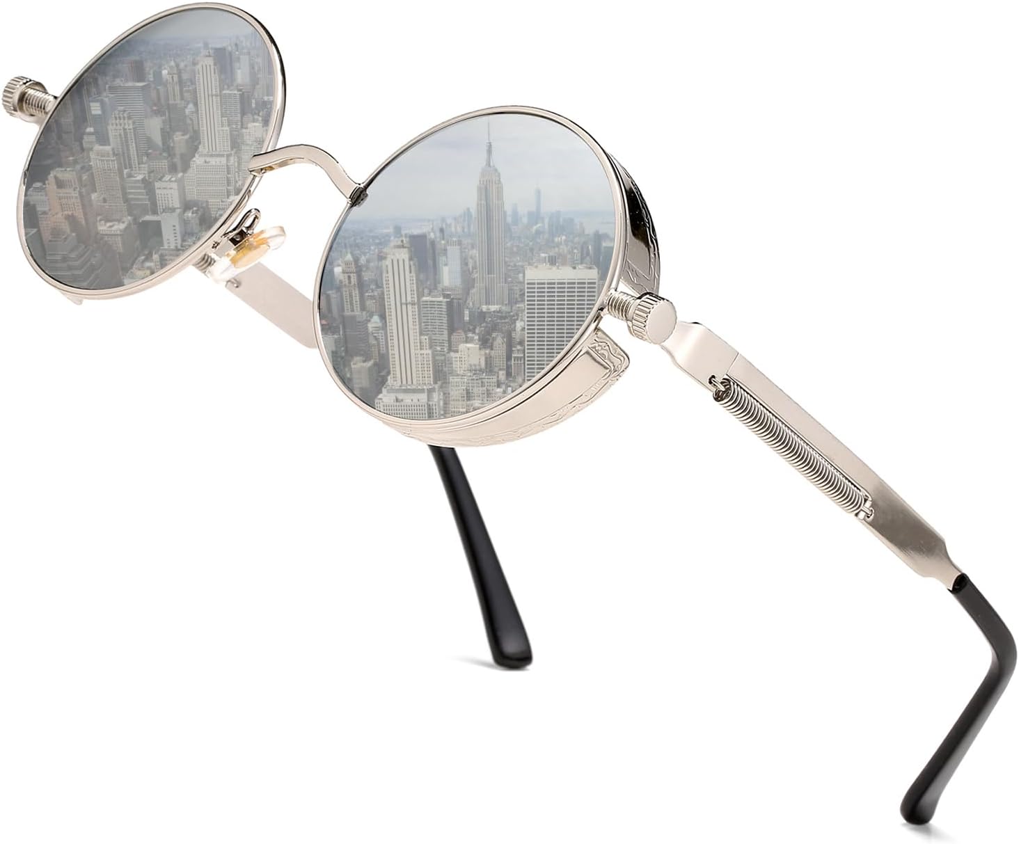 HJSTES Винтажные круглые солнцезащитные очки в стиле стимпанк для женщин и мужчин, круглые готические очки в ретро-металлической оправе, A08 Silver Mirrored/Silver Frame
HJSTES Винтажные круглые солнцезащитные очки в стиле стимпанк для женщин и мужчин, круглые готические очки в ретро-металлической оправе, A08 Silver Mirrored/Silver Frame