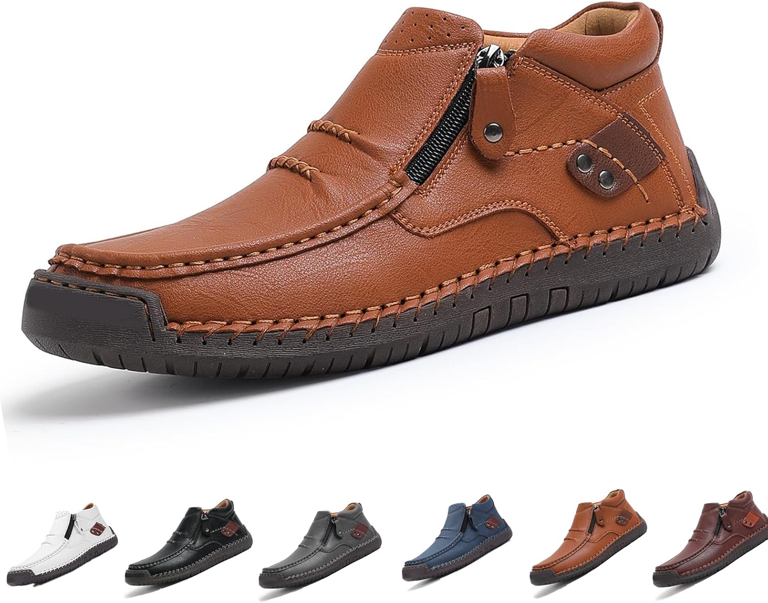 Мужские ортопедические кожаные слипоны ручной работы, водонепроницаемые ботинки с широкой носочной частью, боковой молнией, противоскользящей плоской подошвой, легкие прогулочные лоферы Generic, светло-коричневый
Мужские ортопедические кожаные слипоны ручной работы, водонепроницаемые ботинки с широкой носочной частью, боковой молнией, противоскользящей плоской подошвой, легкие прогулочные лоферы Generic, светло-коричневый