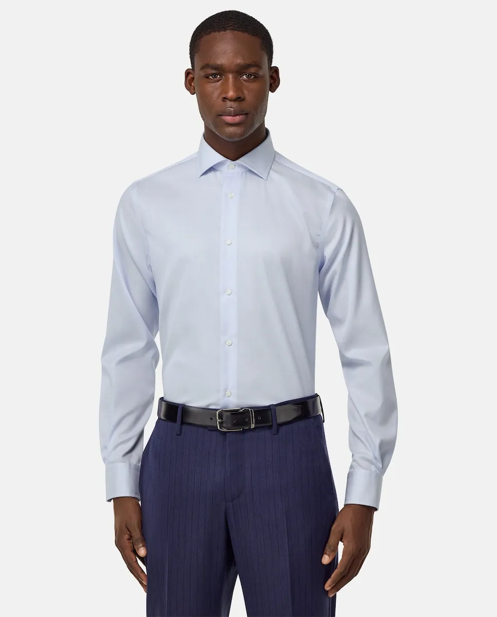 Хлопковая рубашка в полоску классического кроя Boggi Milano, светло-голубой
Хлопковая рубашка в полоску классического кроя Boggi Milano, светло-голубой