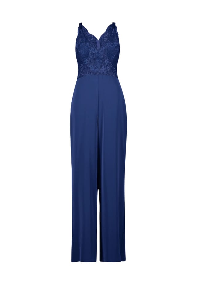 Комбинезон кружевной без рукавов Vera Mont, синий 
Комбинезон кружевной без рукавов Vera Mont, синий