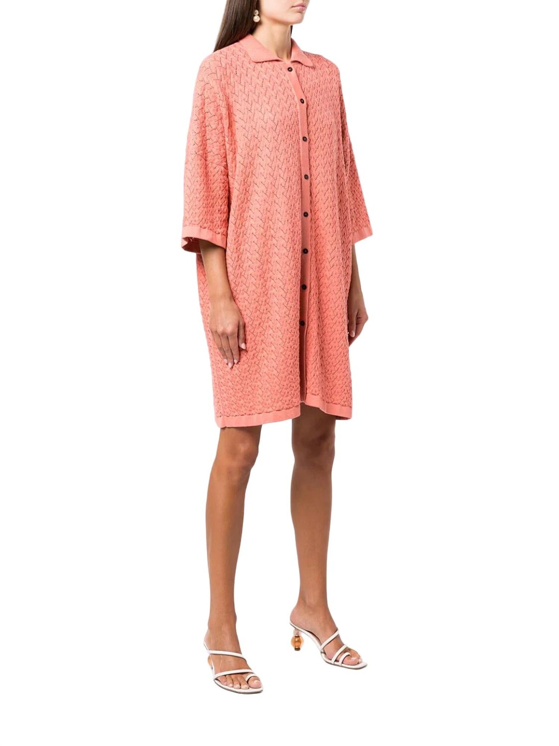 Кружевное платье-рубашка жженого коралла MR MITTENS
Кружевное платье-рубашка жженого коралла MR MITTENS