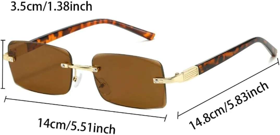 Ретро прямоугольные солнцезащитные очки для мужчин, модные винтажные безободковые очки для женщин, стильные роскошные солнцезащитные очки TVTBBVV, Golden-brown
Ретро прямоугольные солнцезащитные очки для мужчин, модные винтажные безободковые очки для женщин, стильные роскошные солнцезащитные очки TVTBBVV, Golden-brown