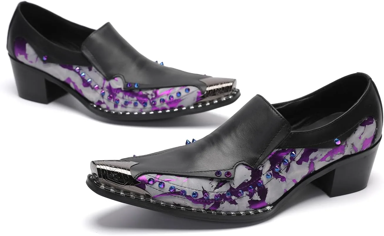 Мужские повседневные лоферы Santimon - настоящая кожаная обувь с металлическим носком и радужными бусинами, на свадебные, бальные и праздничные мероприятия, черный/фиолетовый
Мужские повседневные лоферы Santimon - настоящая кожаная обувь с металлическим носком и радужными бусинами, на свадебные, бальные и праздничные мероприятия, черный/фиолетовый