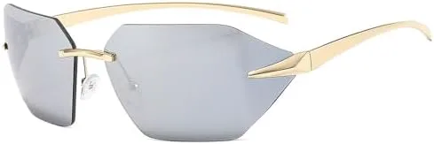 Солнцезащитные очки в стиле ретро без оправы 2027 года для женщин и мужчин. Модные солнцезащитные очки с защитой от УФ-излучения UV400 MTZJH, Gold Silver
Солнцезащитные очки в стиле ретро без оправы 2027 года для женщин и мужчин. Модные солнцезащитные очки с защитой от УФ-излучения UV400 MTZJH, Gold Silver