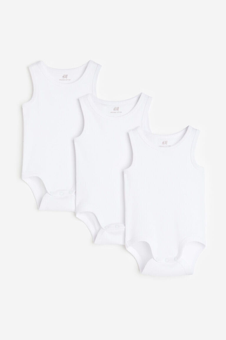 Три пары хлопковых боди H&M, белый
Три пары хлопковых боди H&M, белый
