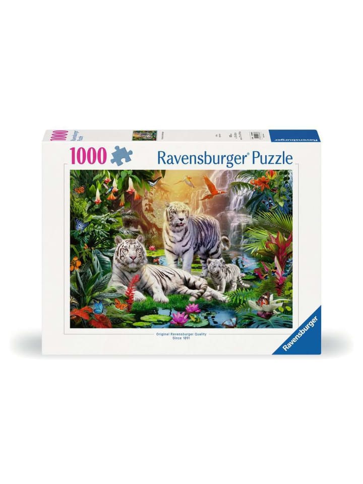 Пазл Ravensburger, 1000 деталей, «Семейство белых тигров» в красочном исполнении
Пазл Ravensburger, 1000 деталей, «Семейство белых тигров» в красочном исполнении