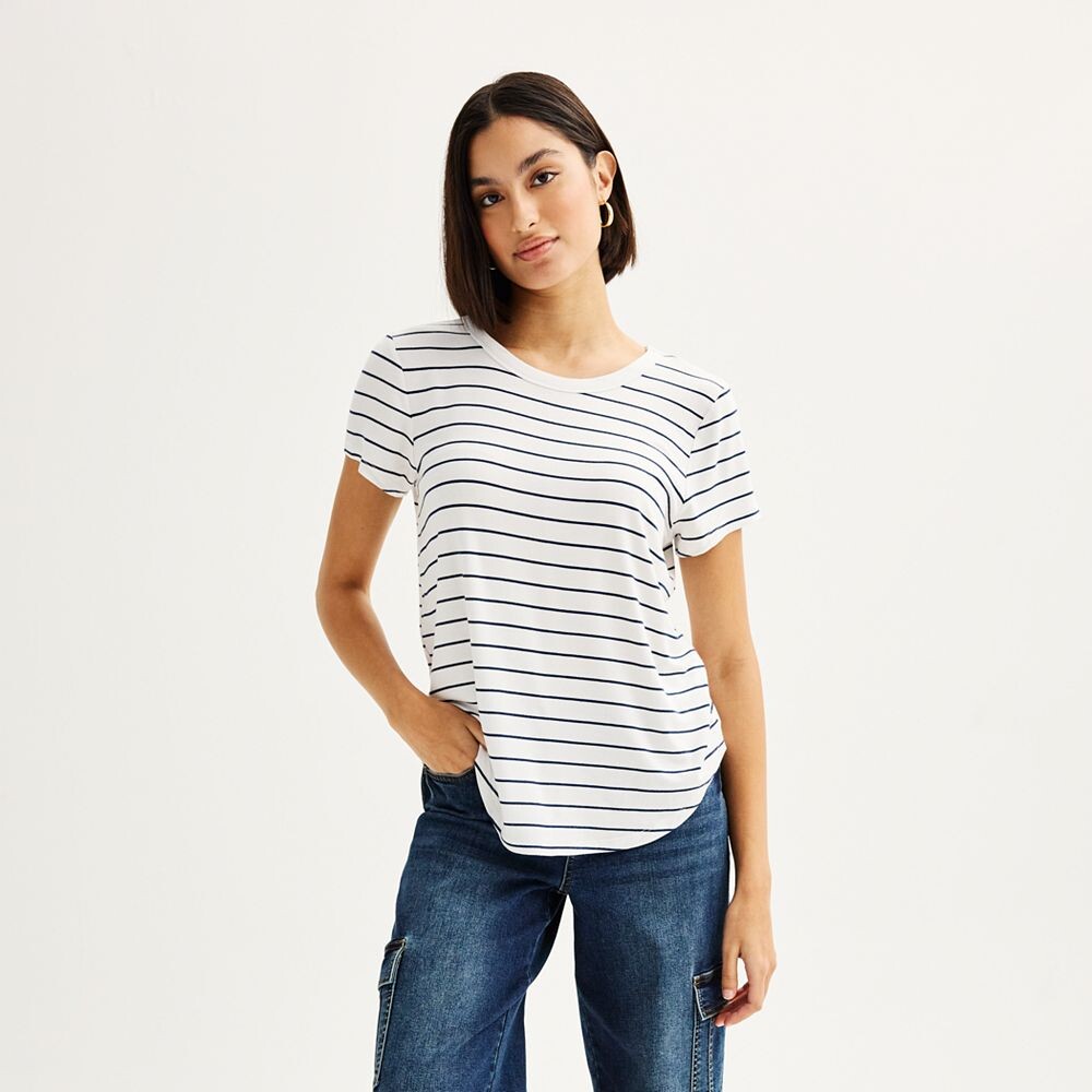 Юниорская футболка SO с короткими рукавами и круглым вырезом, цвет Navy White Stripe
Юниорская футболка SO с короткими рукавами и круглым вырезом, цвет Navy White Stripe