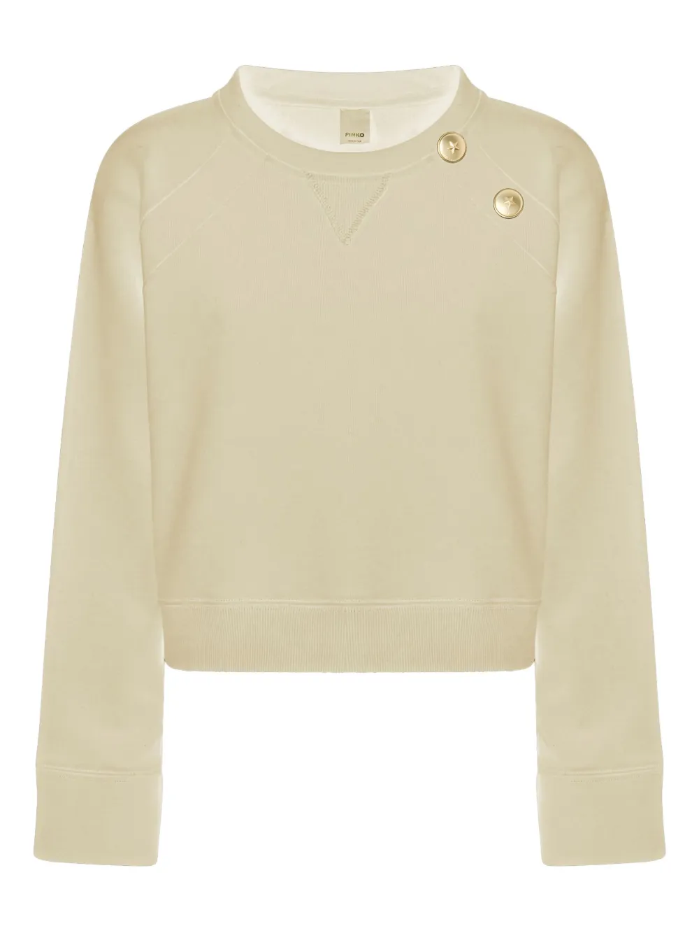 Хлопковый свитер с круглым вырезом Pinko, нейтральный 
Хлопковый свитер с круглым вырезом Pinko, нейтральный