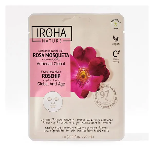 Глобальная антивозрастная маска для лица Rosa Mosqueta Iroha Nature, 1 UD
Глобальная антивозрастная маска для лица Rosa Mosqueta Iroha Nature, 1 UD