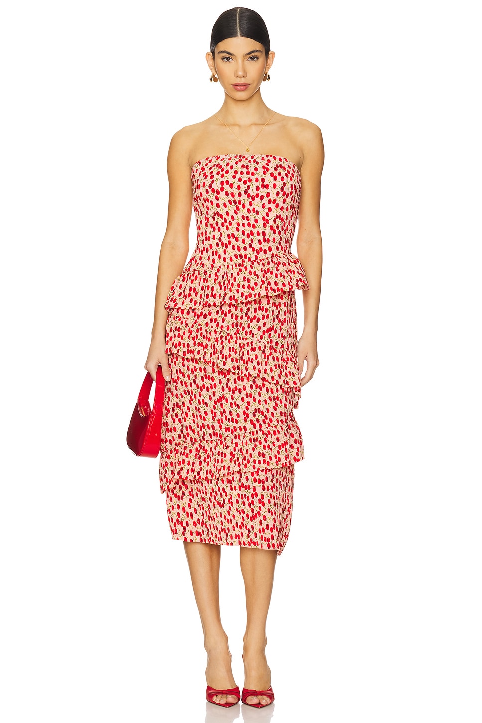 Платье с асимметричными слоями и оборками Astr The Label, cherry print
Платье с асимметричными слоями и оборками Astr The Label, cherry print