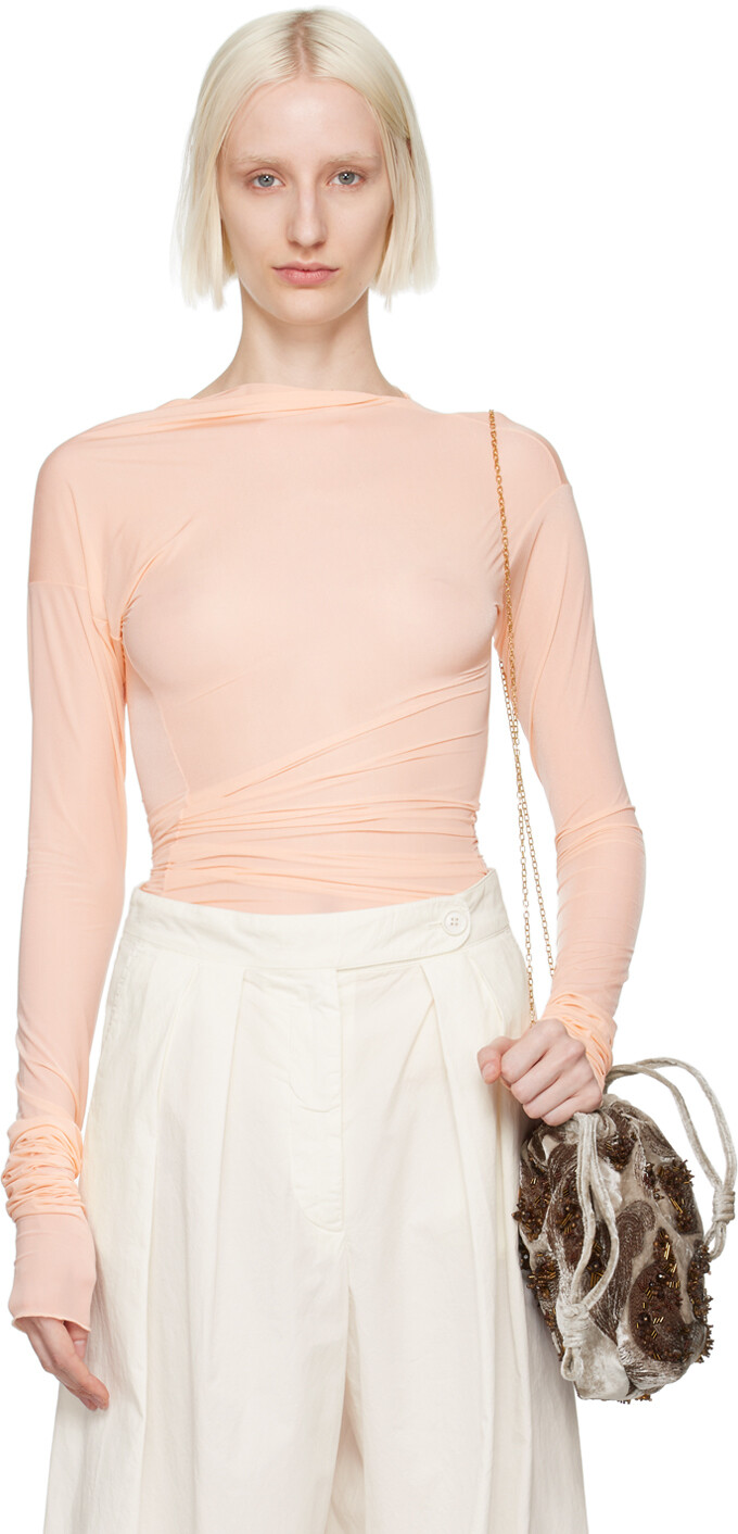 Оранжевая драпированная футболка Dries Van Noten
Оранжевая драпированная футболка Dries Van Noten