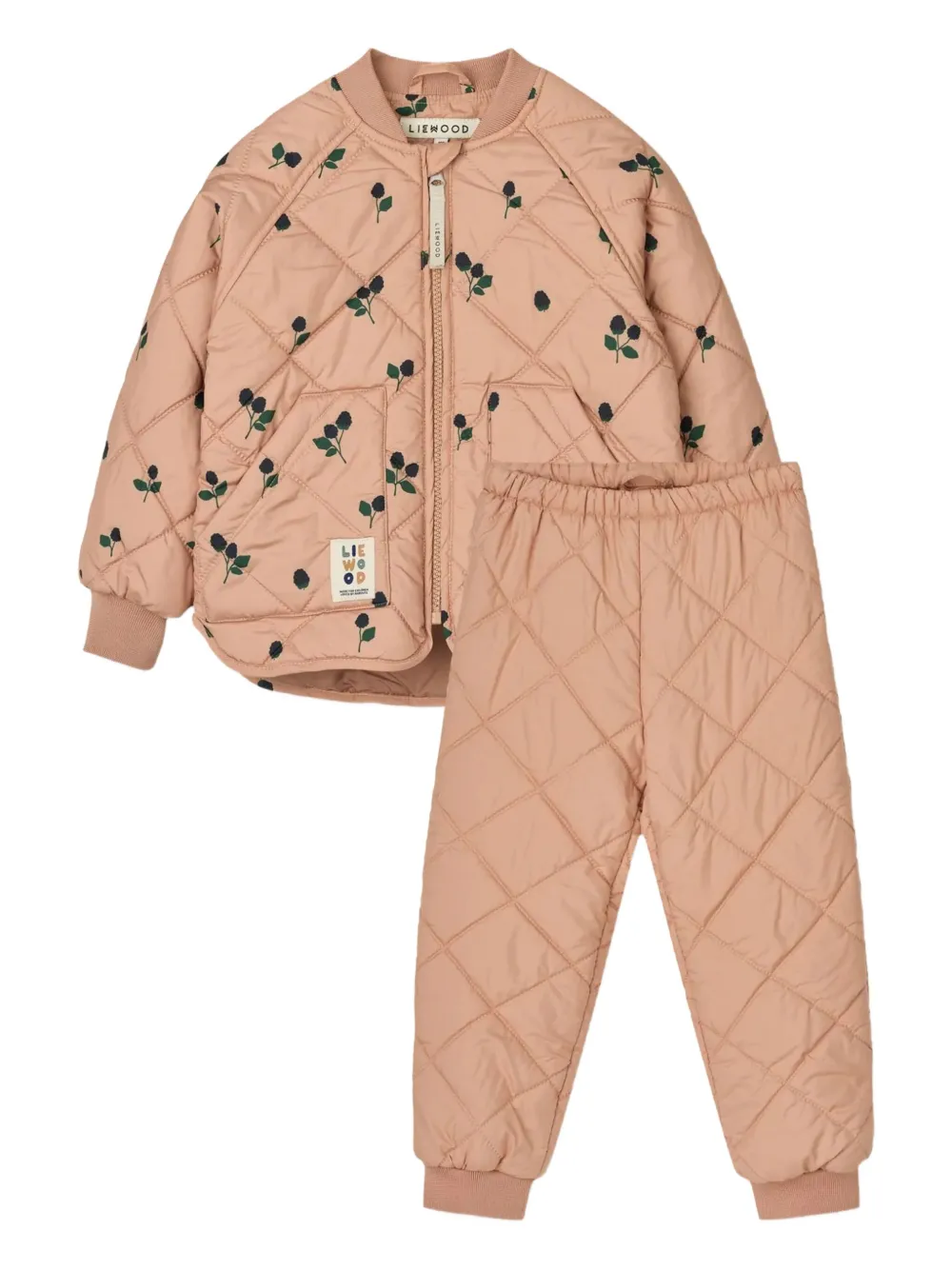 Комплект из стеганой куртки и брюк с принтом ежевики Liewood, розовый
Комплект из стеганой куртки и брюк с принтом ежевики Liewood, розовый