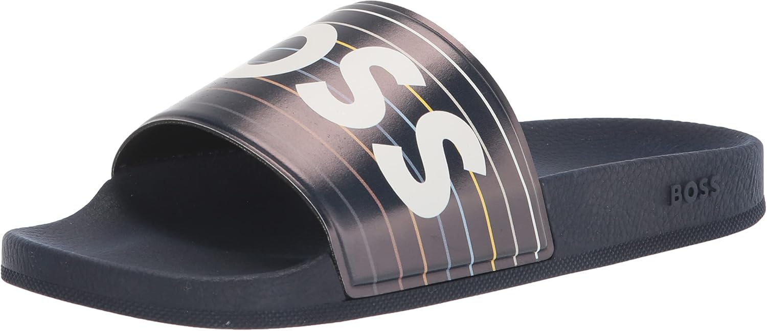 BOSS Мужские слайды с логотипом Bold, Navy Stripe
BOSS Мужские слайды с логотипом Bold, Navy Stripe