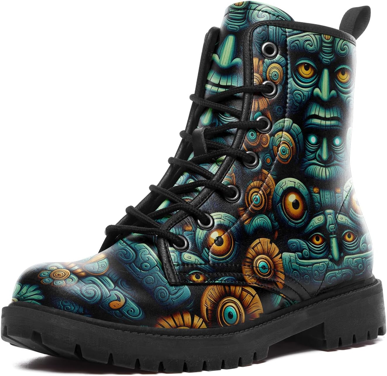 Ботинки AWSOLE Gothic Skull Combat для женщин и мужчин - панк-ботинки с шнуровкой и розой - из микрофибры и кожи - обувь в стиле гранж, черный
Ботинки AWSOLE Gothic Skull Combat для женщин и мужчин - панк-ботинки с шнуровкой и розой - из микрофибры и кожи - обувь в стиле гранж, черный