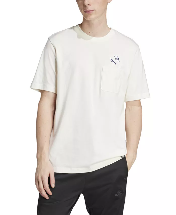 Мужская футболка с вышитым принтом и карманом Slide Regular-Fit adidas, белый
Мужская футболка с вышитым принтом и карманом Slide Regular-Fit adidas, белый