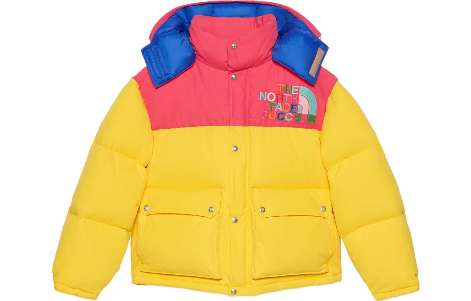 Куртка женская Gucci x The North Face, желтый / розовый / синий 
Куртка женская Gucci x The North Face, желтый / розовый / синий