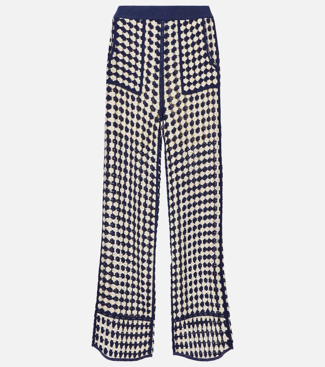 Брюки широкие из хлопковой смеси, связанные крючком Farm Rio, синий
Брюки широкие из хлопковой смеси, связанные крючком Farm Rio, синий