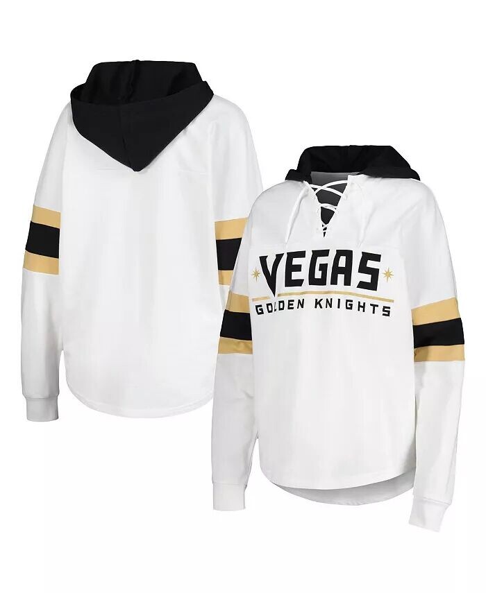 Женская бело-черная футболка с капюшоном на шнуровке Vegas Golden Knights Goal Zone с длинными рукавами G-Iii 4Her By Carl Banks, белый
Женская бело-черная футболка с капюшоном на шнуровке Vegas Golden Knights Goal Zone с длинными рукавами G-Iii 4Her By Carl Banks, белый