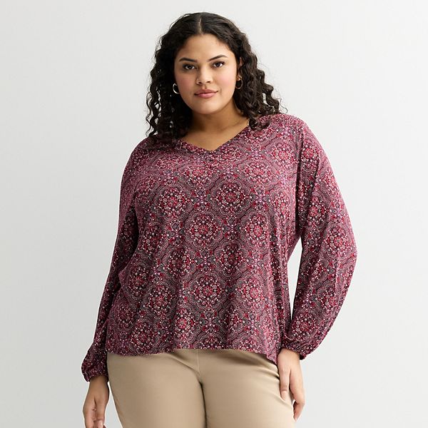 Блузка-хенли со сборками Plus size Croft & Barrow, Wine Fancy Tile
Блузка-хенли со сборками Plus size Croft & Barrow, Wine Fancy Tile