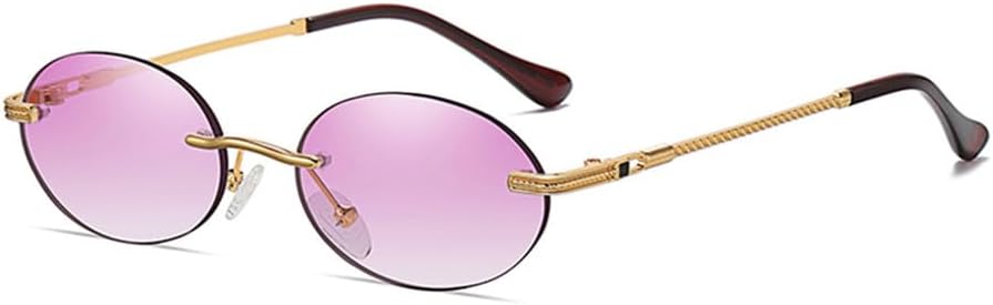 Винтажные овальные солнцезащитные очки без оправы для мужчин, маленькая оправа, синие круглые солнцезащитные очки для женщин, металлизированная золотая оправа, защита от УФ-излучения UV400 VFDHN, Gold With Purple
Винтажные овальные солнцезащитные очки без оправы для мужчин, маленькая оправа, синие круглые солнцезащитные очки для женщин, металлизированная золотая оправа, защита от УФ-излучения UV400 VFDHN, Gold With Purple