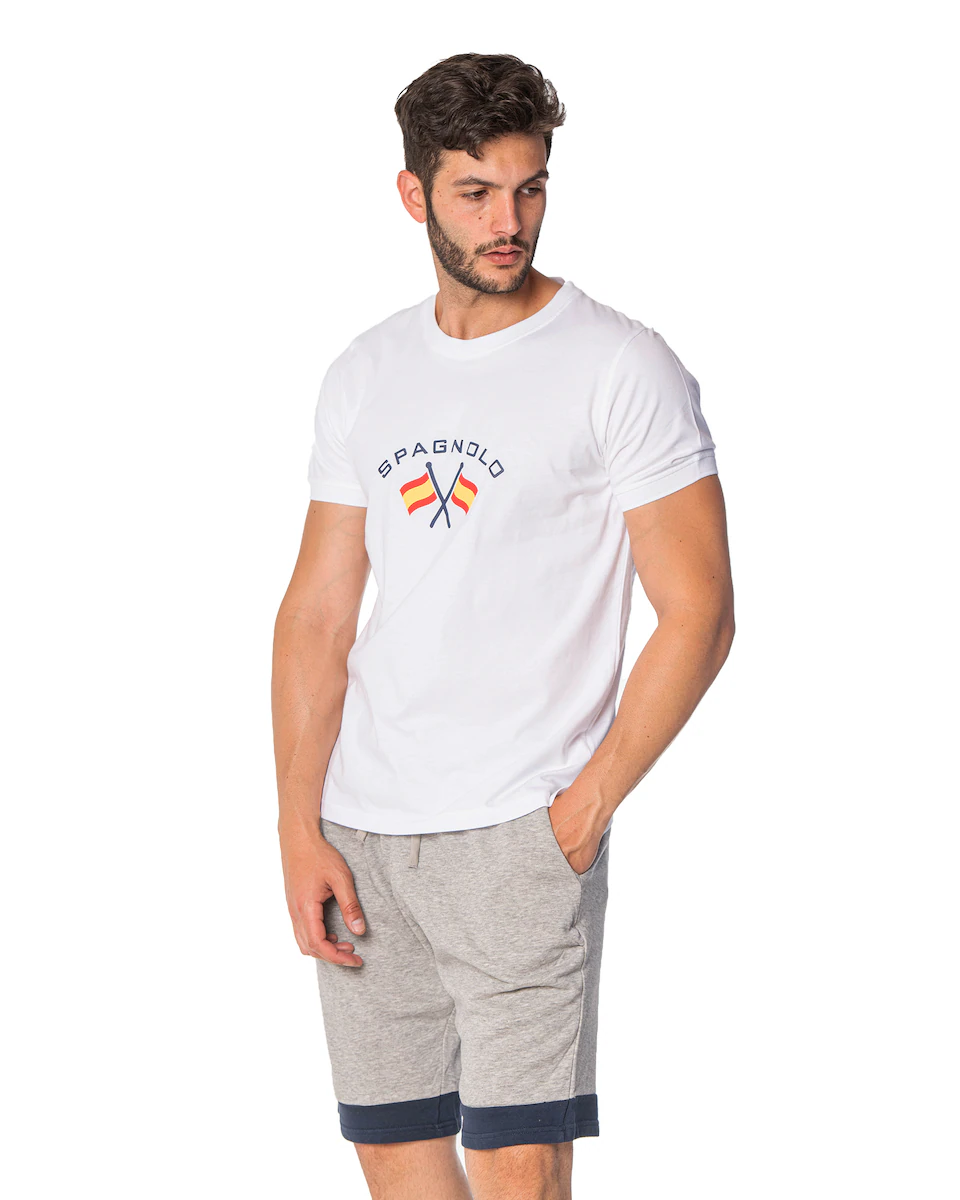 Мужская футболка с коротким рукавом, без рисунка Spagnolo, белый
Мужская футболка с коротким рукавом, без рисунка Spagnolo, белый