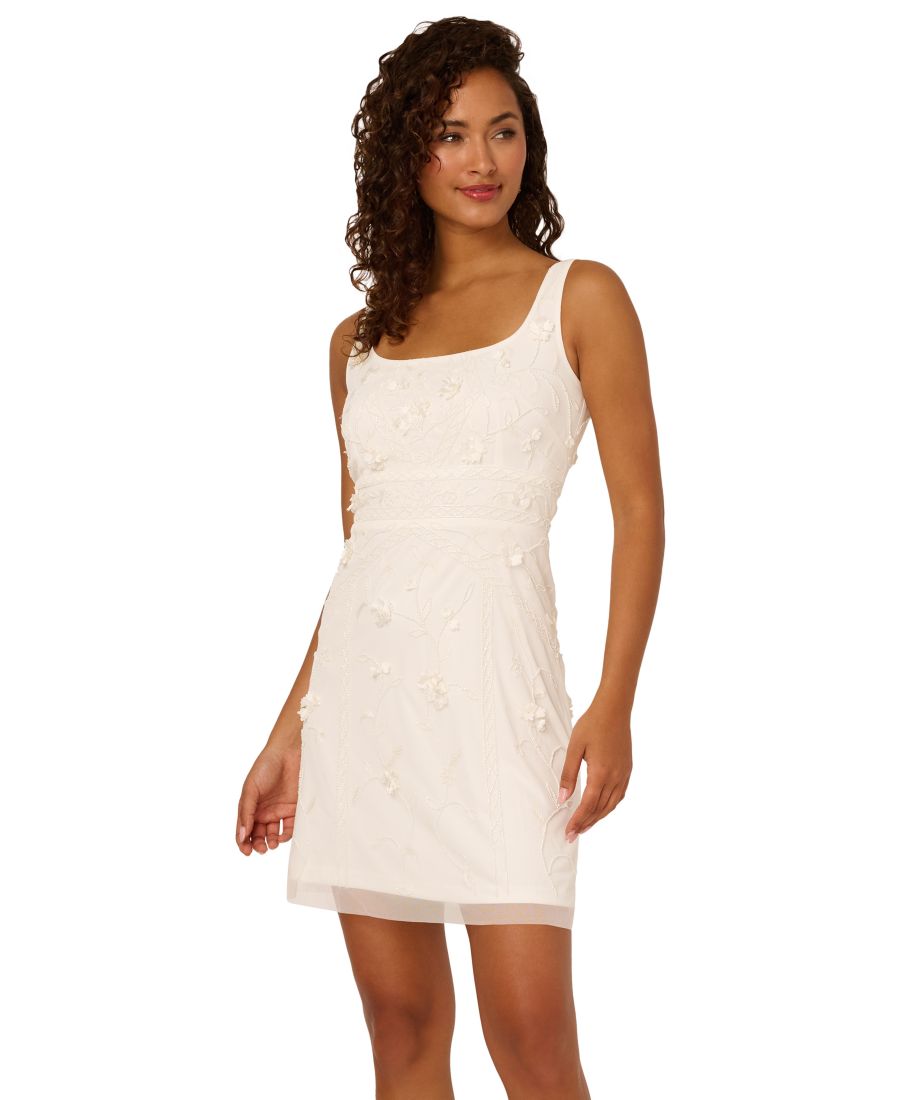 Женское платье без рукавов с объемным бисером и цветами Adrianna Papell, Ivory
Женское платье без рукавов с объемным бисером и цветами Adrianna Papell, Ivory