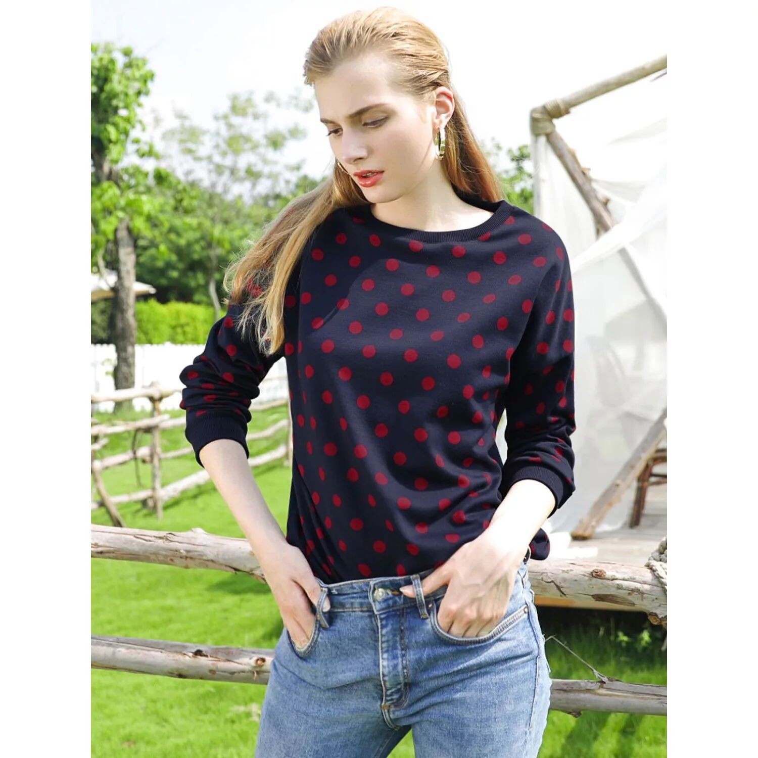 Женская вязаная толстовка в горошек с круглым вырезом, заниженными плечами и длинными рукавами ALLEGRA K, темно-синий
Женская вязаная толстовка в горошек с круглым вырезом, заниженными плечами и длинными рукавами ALLEGRA K, темно-синий