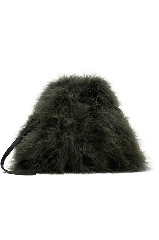 Yves Salomon Миниатюрный мешочек из перьев цвета хаки
Yves Salomon Миниатюрный мешочек из перьев цвета хаки