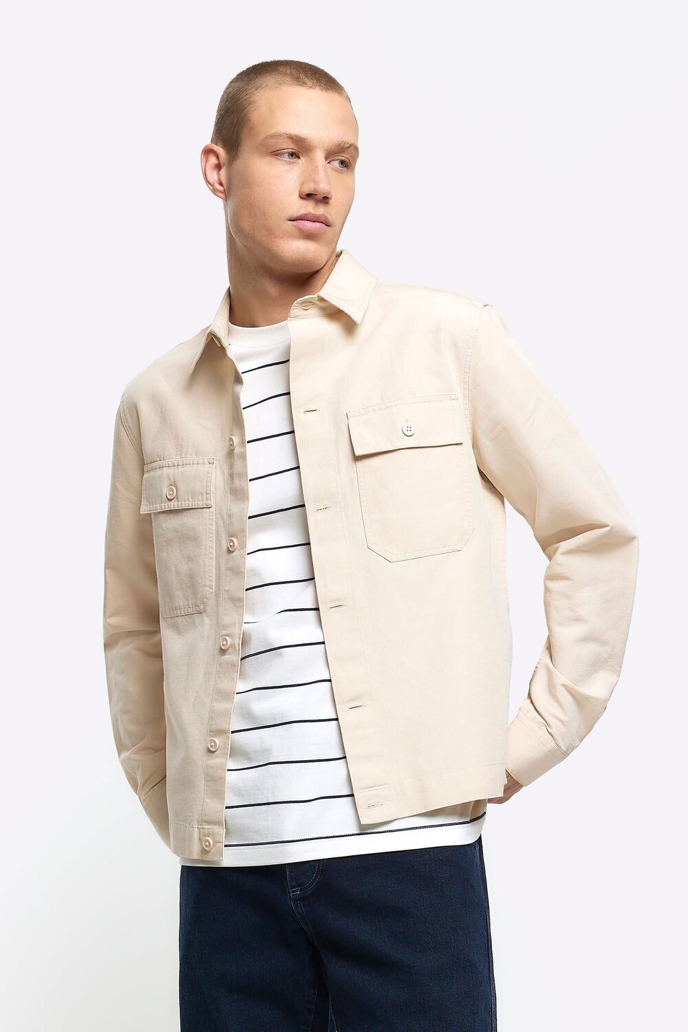 Элегантная рубашка из льна River Island, бежевый
Элегантная рубашка из льна River Island, бежевый