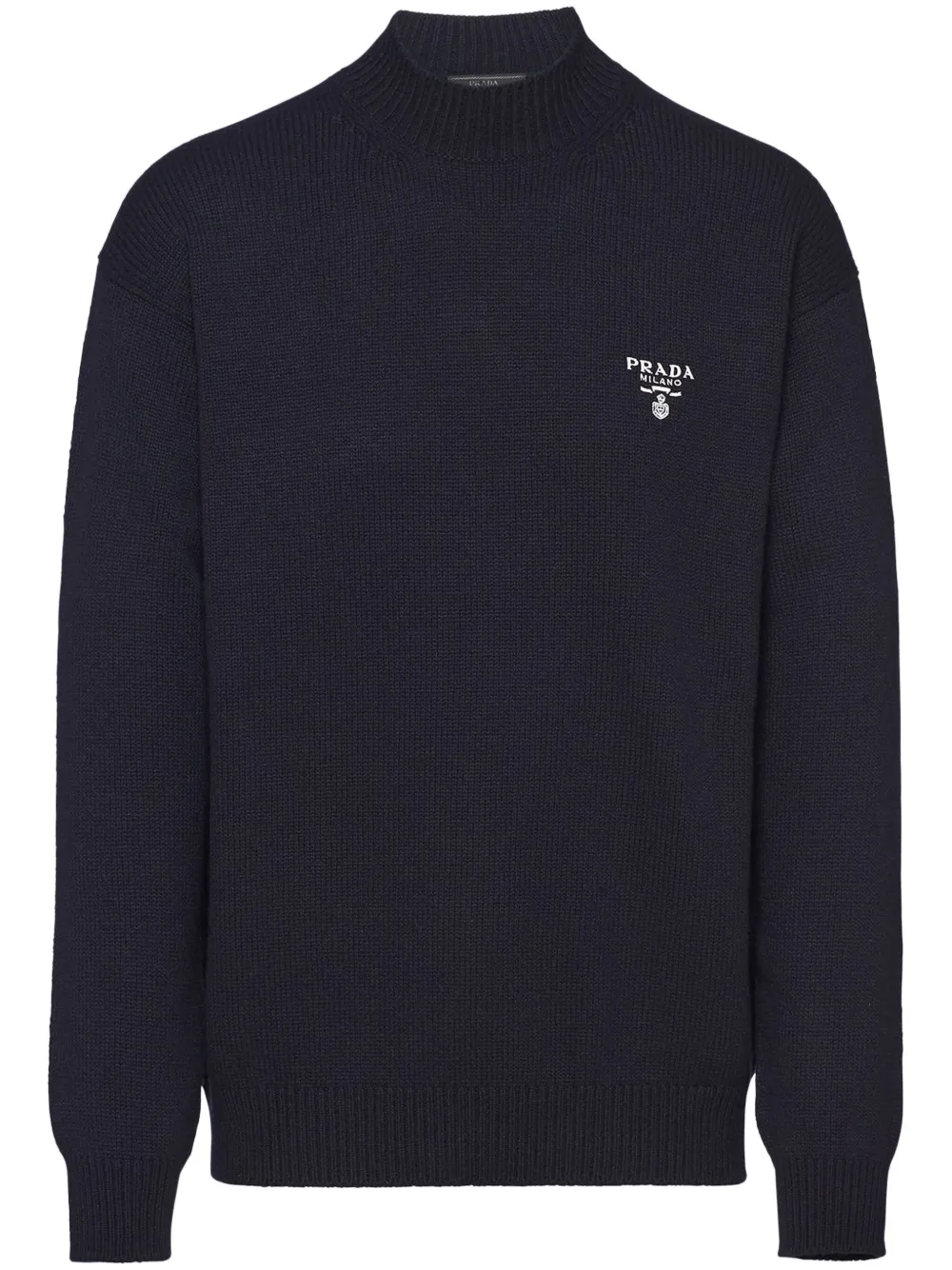 Кашемировый джемпер с логотипом Prada, синий
Кашемировый джемпер с логотипом Prada, синий