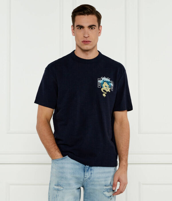 Футболка мужская Guess Jeans с принтом японского дракона, синий
Футболка мужская Guess Jeans с принтом японского дракона, синий