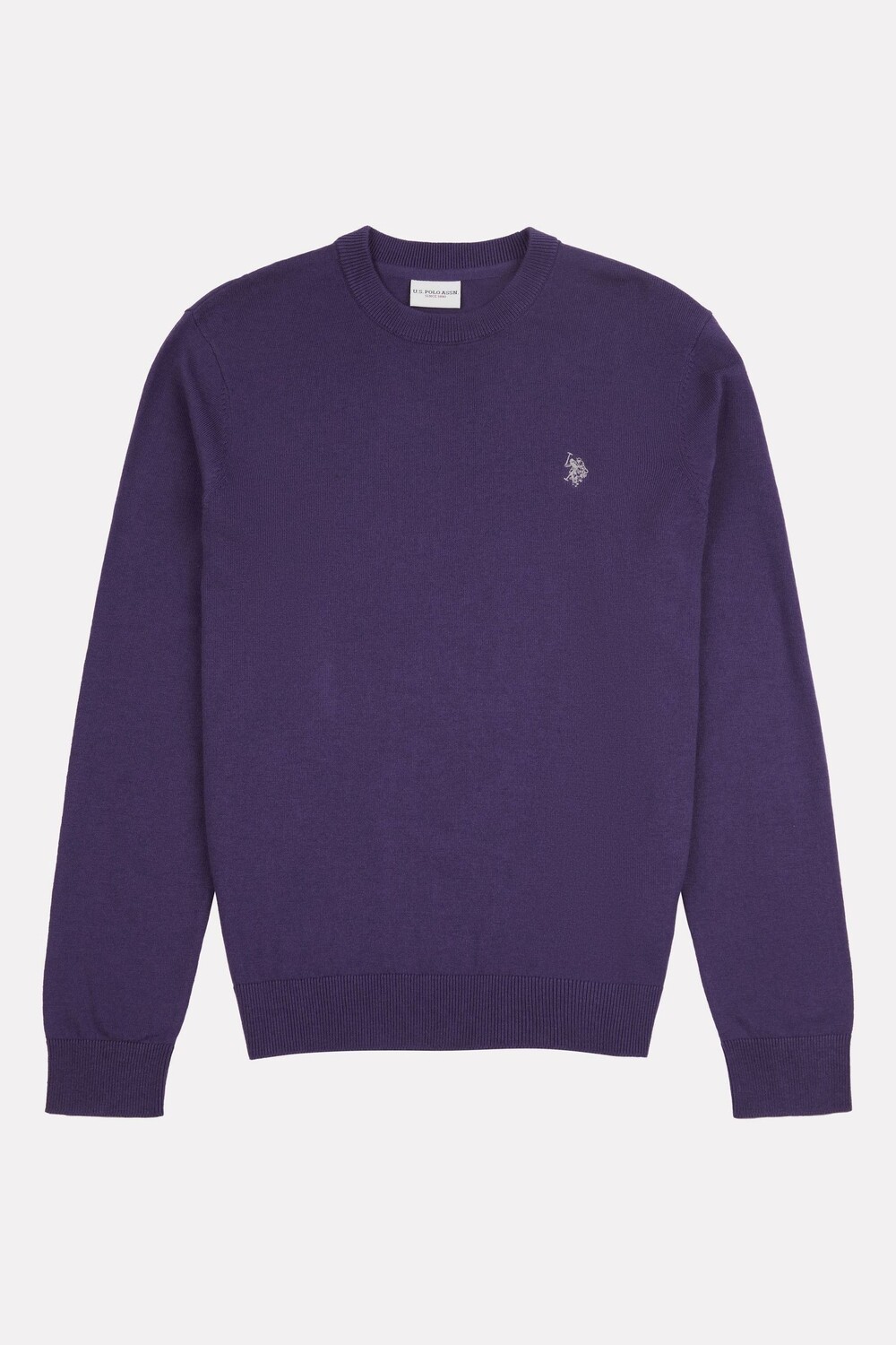 Мужской хлопковый свитер с круглым вырезом U.S. Polo Assn, фиолетовый 
Мужской хлопковый свитер с круглым вырезом U.S. Polo Assn, фиолетовый