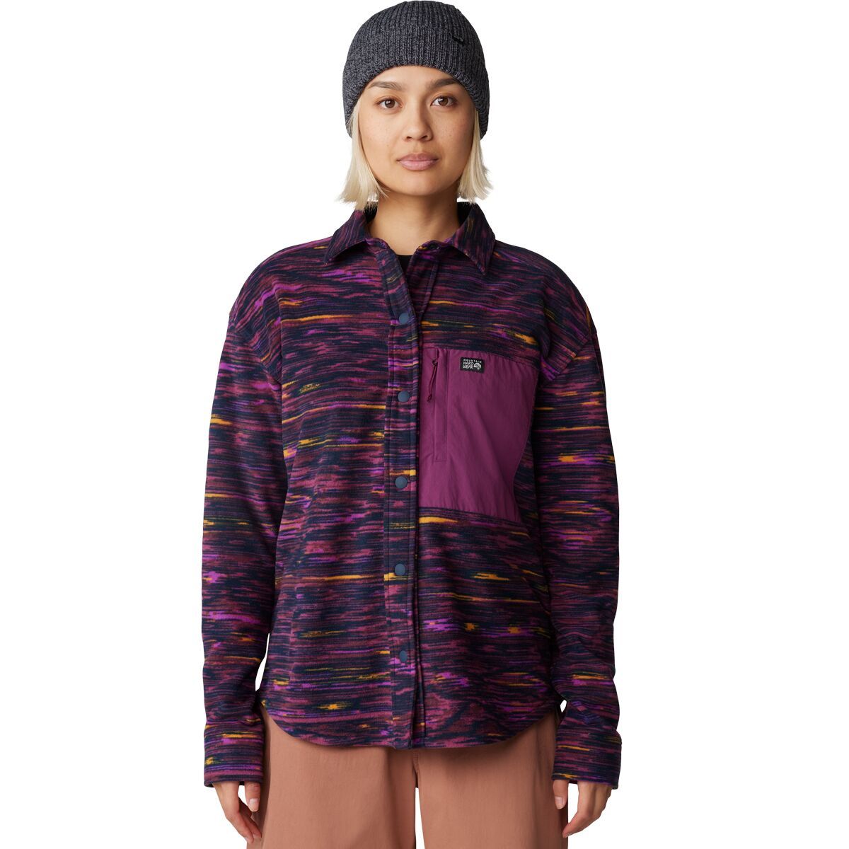 Микрофлисовая рубашка Mountain Hardwear, цвет blackberry stria print
Микрофлисовая рубашка Mountain Hardwear, цвет blackberry stria print